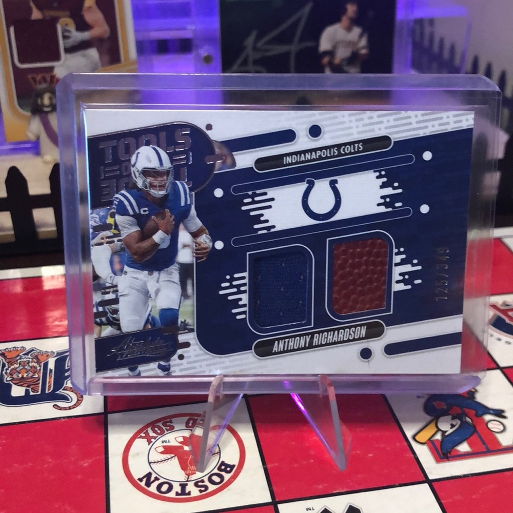 Anthony Richardson dual relic jersey football numbered football card